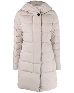 Пуховик с капюшоном, серый Woolrich