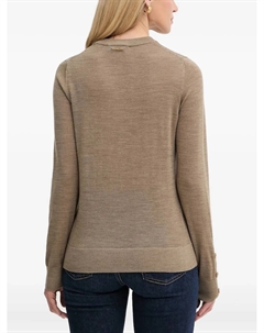 Шерстяной джемпер с пуговицами на манжетах, коричневый Michael michael kors