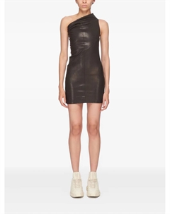 Мини-платье на одно плечо с драпировкой, коричневый Rick owens