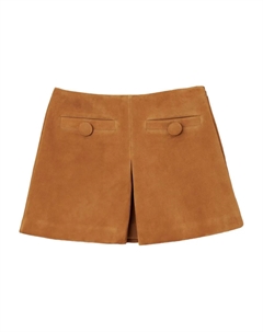 Мини-юбка из замши с плиссировкой, коричневый Marc jacobs