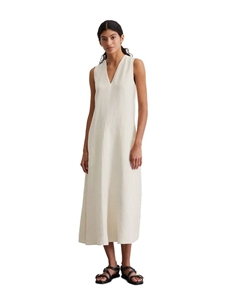 Безрукавное льняное платье с силуэтом А-силуэт, серый Marc o'polo