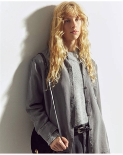 Блузка из тенсела с эффектом стирки, серый Сфера