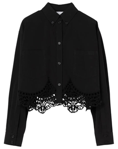 Укороченная рубашка в технике макраме, черный Burberry