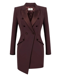 Двубортное платье мини с атласными лацканами, красный Elisabetta franchi