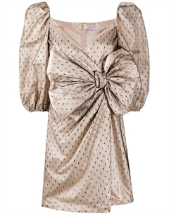 Платье с бантом и узором в горох, нейтральный Red valentino