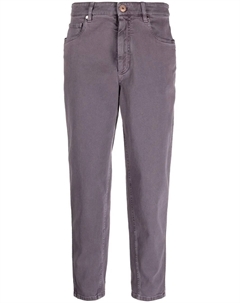 Укороченные джинсы с завышенной талией, фиолетовый Brunello cucinelli