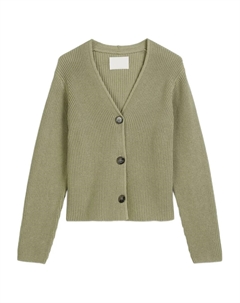 Кардиган в рубчик с застежкой на пуговицы спереди, зеленый Marc o'polo