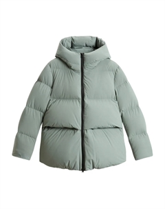 Пуховик с капюшоном, зеленый Woolrich