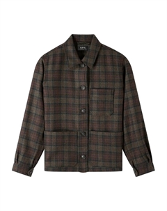 Шерстяной пиджак в клетку, коричневый A.p.c.