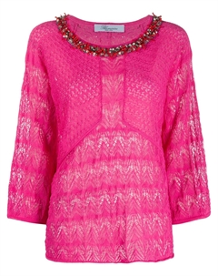 Декорированная трикотажная блузка, розовый Blumarine