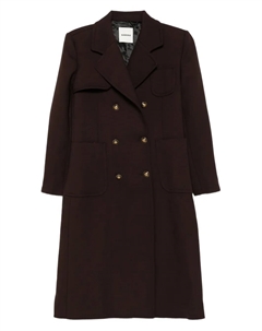 Двубортное пальто с накладным карманом, коричневый Sandro