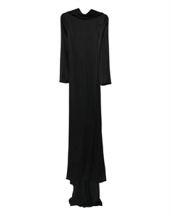 Платье макси с воротником-хомутиком и асимметричным лифом, черный Giuseppe di morabito