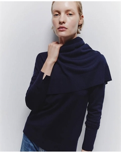 Базовый джемпер с круглым вырезом, темно-синий Сфера