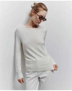 Базовый джемпер с круглым вырезом, пастельно-розовый Сфера