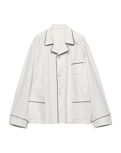 Кожаная рубашка, белый Prada