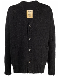 Шерстяной кардиган с V-образным вырезом, черный Uma wang