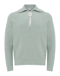 Фактурный свитер с воротником на молнии, синий Jw anderson