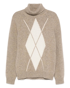 Свитер с высоким воротником, коричневый Eleventy