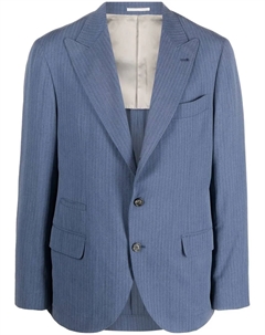Однобортный пиджак строгого кроя, синий Brunello cucinelli