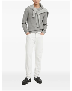 Джемпер в рубчик с круглым вырезом, серый Marc o'polo