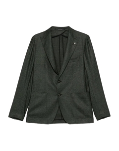 Однобортный пиджак из вирджинской шерсти, зеленый Tagliatore