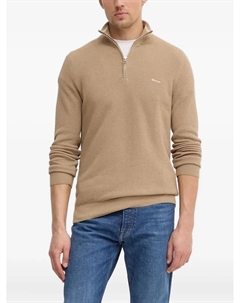 Свитер с воротником на молнии, коричневый Gant