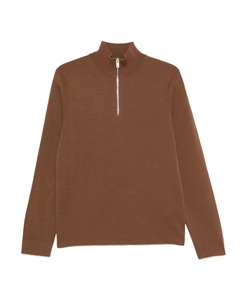 Свитер на молнии с высоким воротником, коричневый Sandro