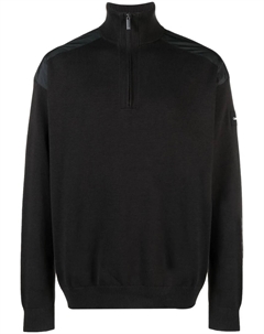 Джемпер с воротником на молнии, черный Calvin klein