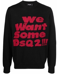 Джемпер с надписью We Want Some Dsq2!!!, черный Dsquared2