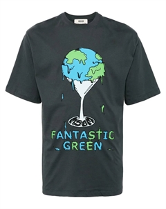 Футболка с графичным принтом, серый Msgm