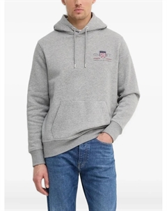 Худи с вышитым логотипом, серый Gant