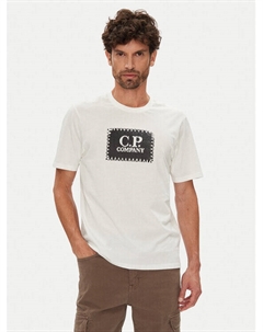 Футболка regular fit RCCMTS723A005100W, экрю C.p. company