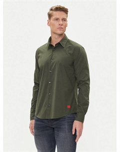 Рубашка slim fit Ermo 50500216, зелёный Hugo