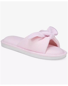 Женские полосатые шлепанцы с бантом, розовый Charter club