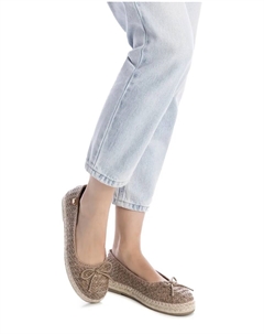 Женские балетки из джута с декоративным бантом, коричневый Refresh