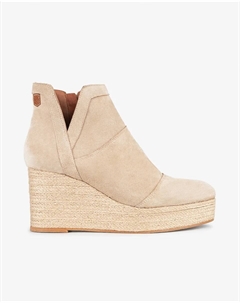 Женские замшевые ботильоны на платформе, бежевый Popa