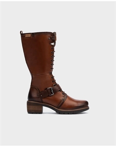 Женские кожаные ботинки со шнуровкой и боковой молнией, коричневый Pikolinos