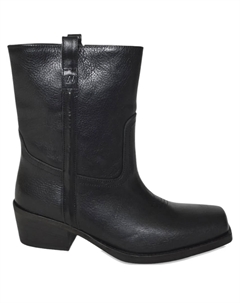 60-миллиметровые кожаные ботинки с квадратным носком, черный Weekend max mara