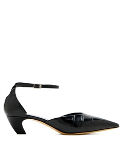 Туфли-лодочки с эффектом крокодила 45 мм, черный Le monde beryl