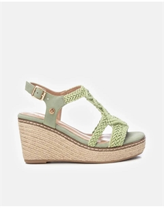 Женские эспадрильи на танкетке с застежкой-пряжкой, хаки Xti