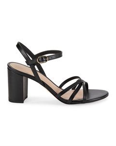 Сандалии Starla из кожи на блочном каблуке, черный Stuart weitzman