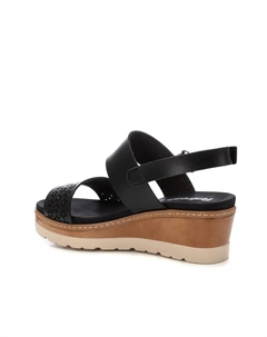 Женские сандалии на платформе с открытым носком и застежкой на пряжку, черный Refresh