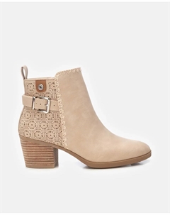 Женские ботильоны на каблуке с застежкой-молнией, бежевый Refresh