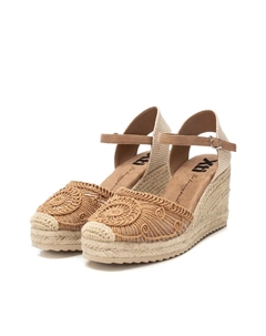 Женские эспадрильи на танкетке с застежкой-пряжкой, бежевый Xti