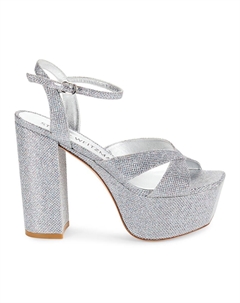 Босоножки на платформе с декором от Miami, серебряный Stuart weitzman