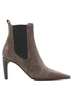 Замшевые ботильоны с эластичными вставками, коричневый Brunello cucinelli