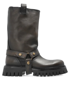 Кожаные ботинки с пряжками и ремешками от Kurt Chunky, коричневый Golden goose