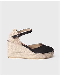 Женские плетёные эспадрильи на клиновидной подошве с пряжкой, черный Toni pons