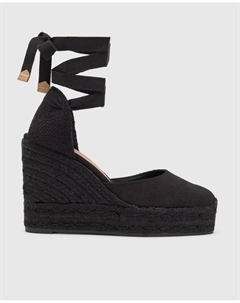 Женские окрашенные эспадрильи на танкетке Carina из органического хлопка с двойной подошвой, черный Castaner