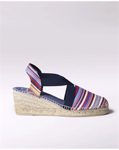 Женские эспадрильи на клиновидной подошве из полосатой ткани с резинками, многоцветный Toni pons